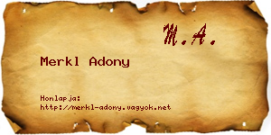 Merkl Adony névjegykártya